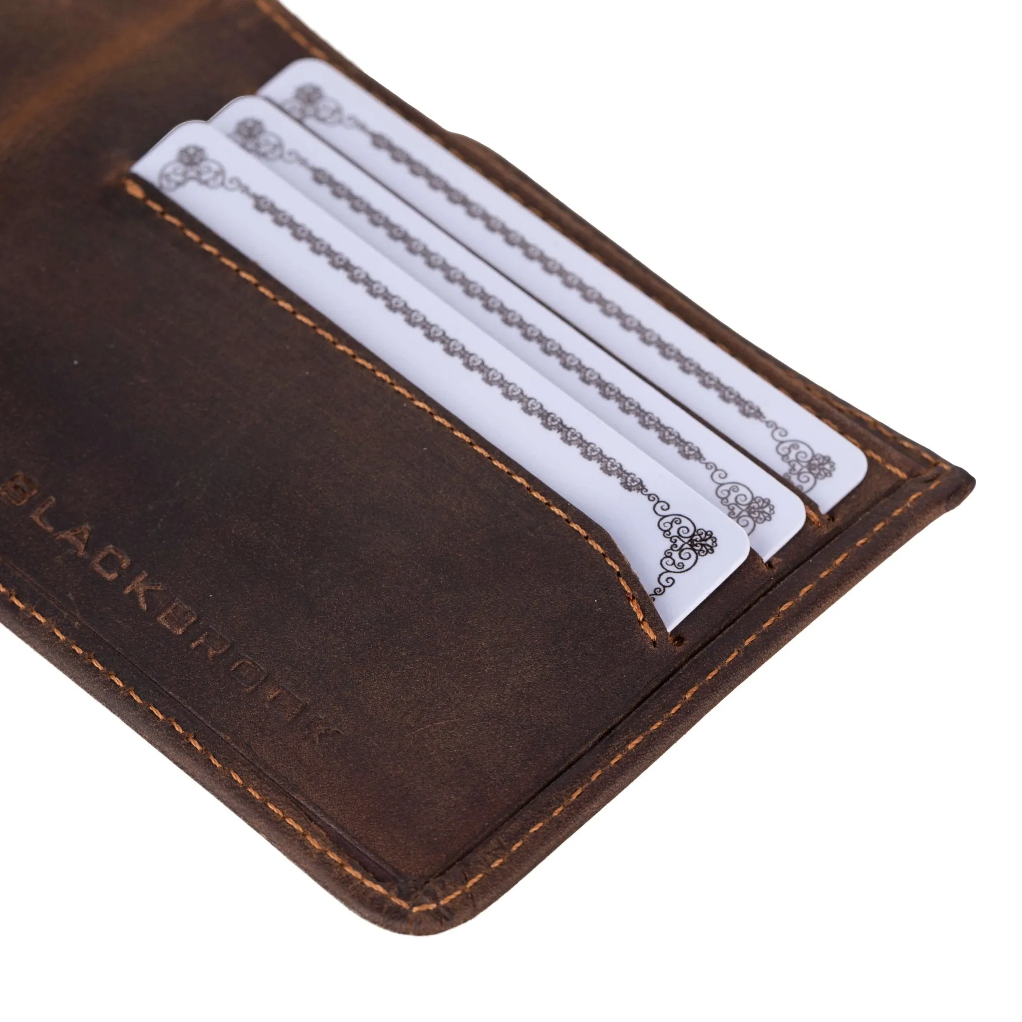 Merlin Bi-Fold Wallet, Distressed Coffee