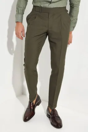 Milan Trouser - Olive Wool