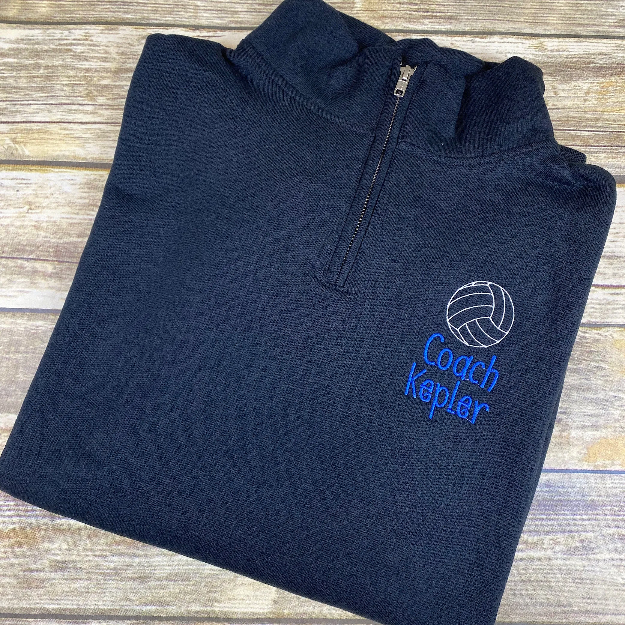 Personalized Volleyball Coach Quarter Zip Sweatshirt