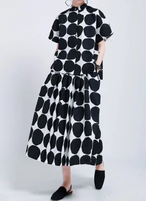 Polka Dot A-Line Skirt