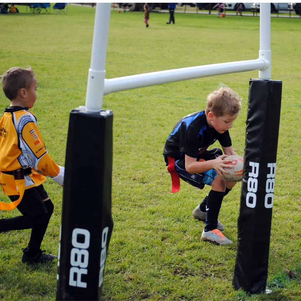 R80 Junior Premier Portable Goal Posts with Pads