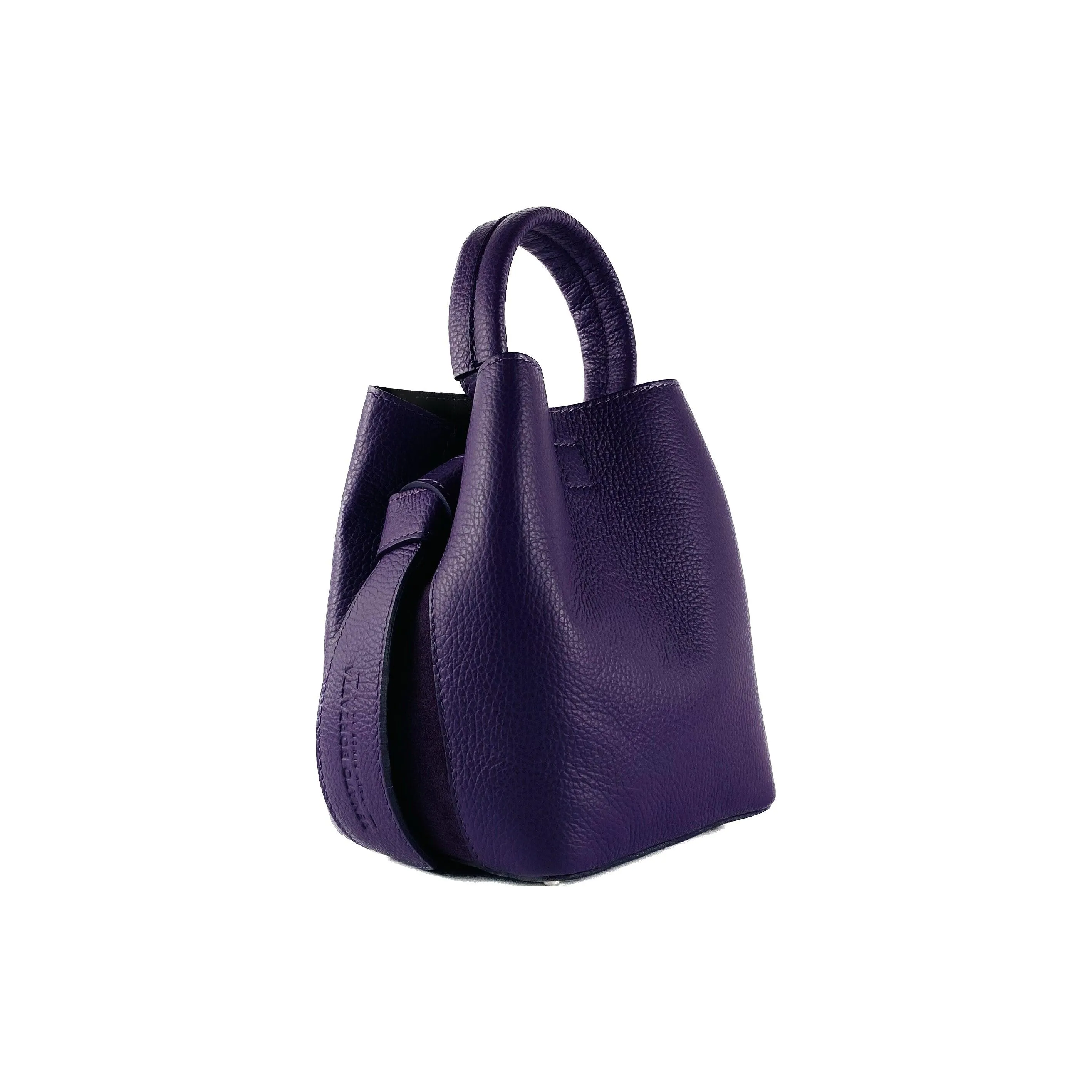 RB1006Y | Women's Bucket Bag with Shoulder Bag in Genuine Leather | 16 x 14 x 21 cm