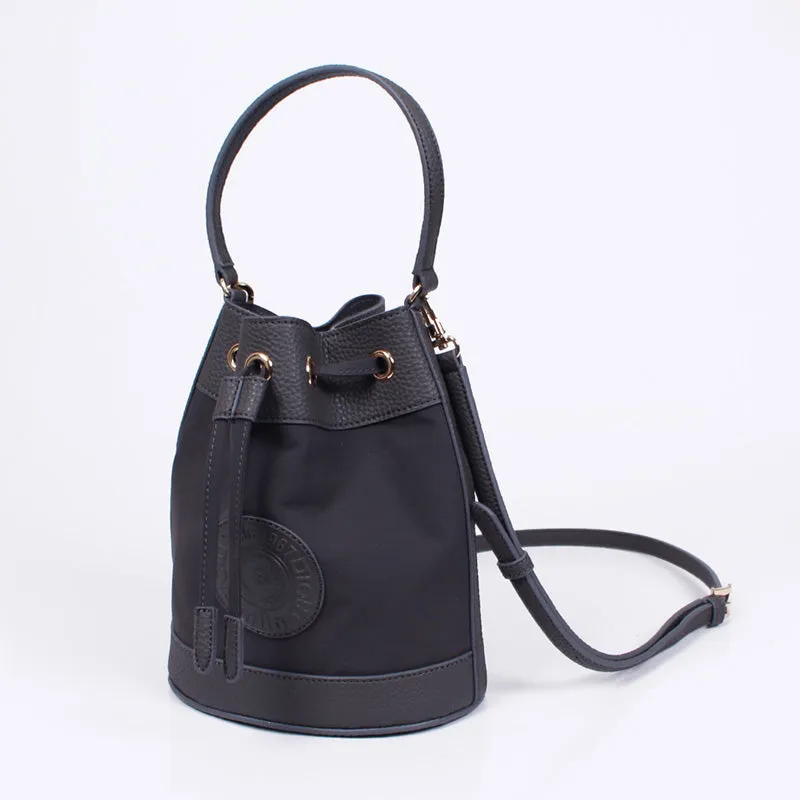 rio shoulder gray bucket bag