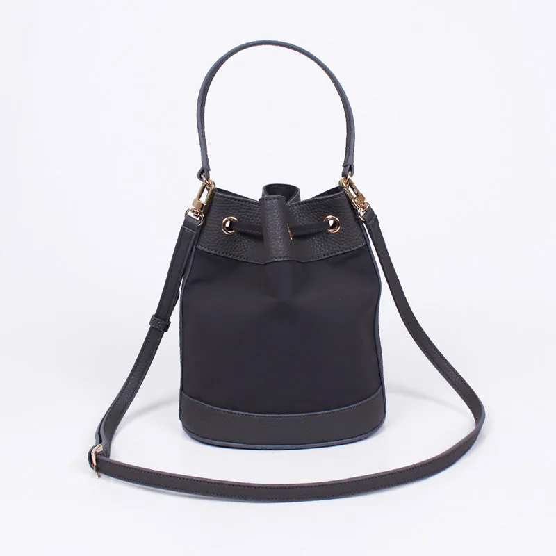 rio shoulder gray bucket bag