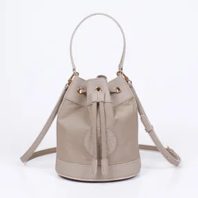 rio shoulder light beige bucket bag