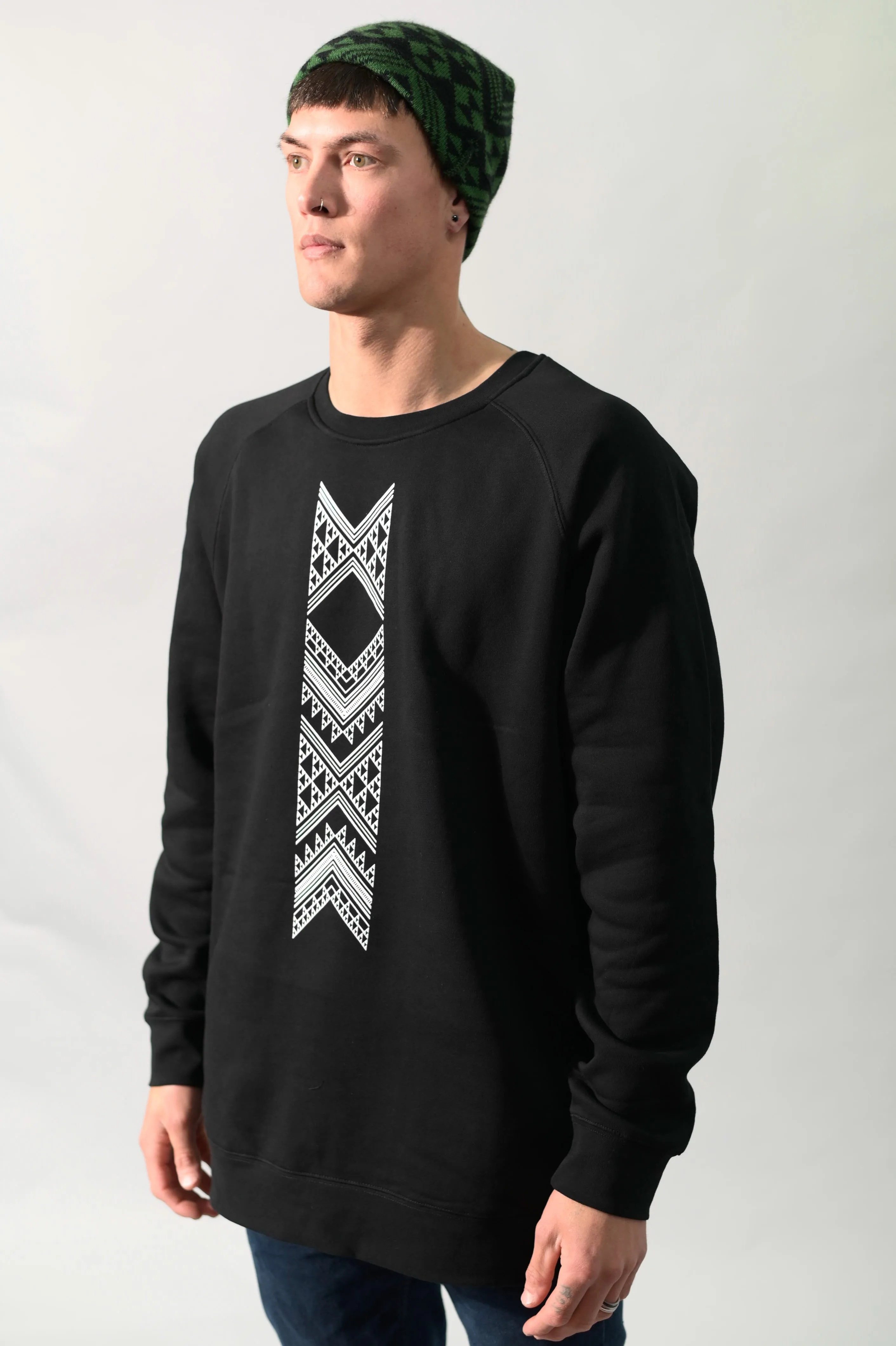 Taniko Hou Print Crew - Black