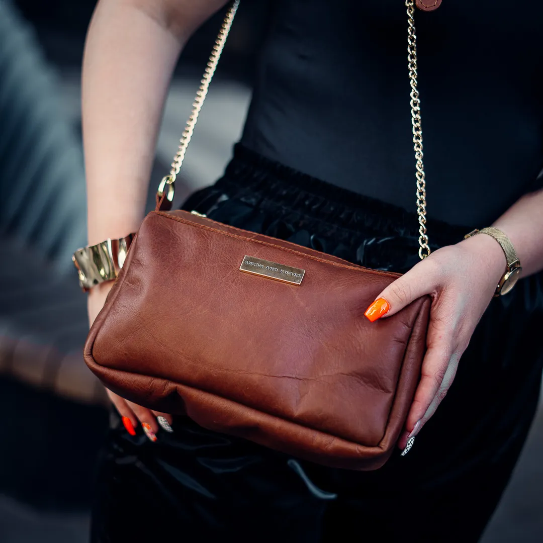 The Chain Block Shoulder Bag - Warm Tan