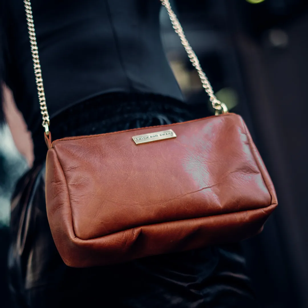 The Chain Block Shoulder Bag - Warm Tan