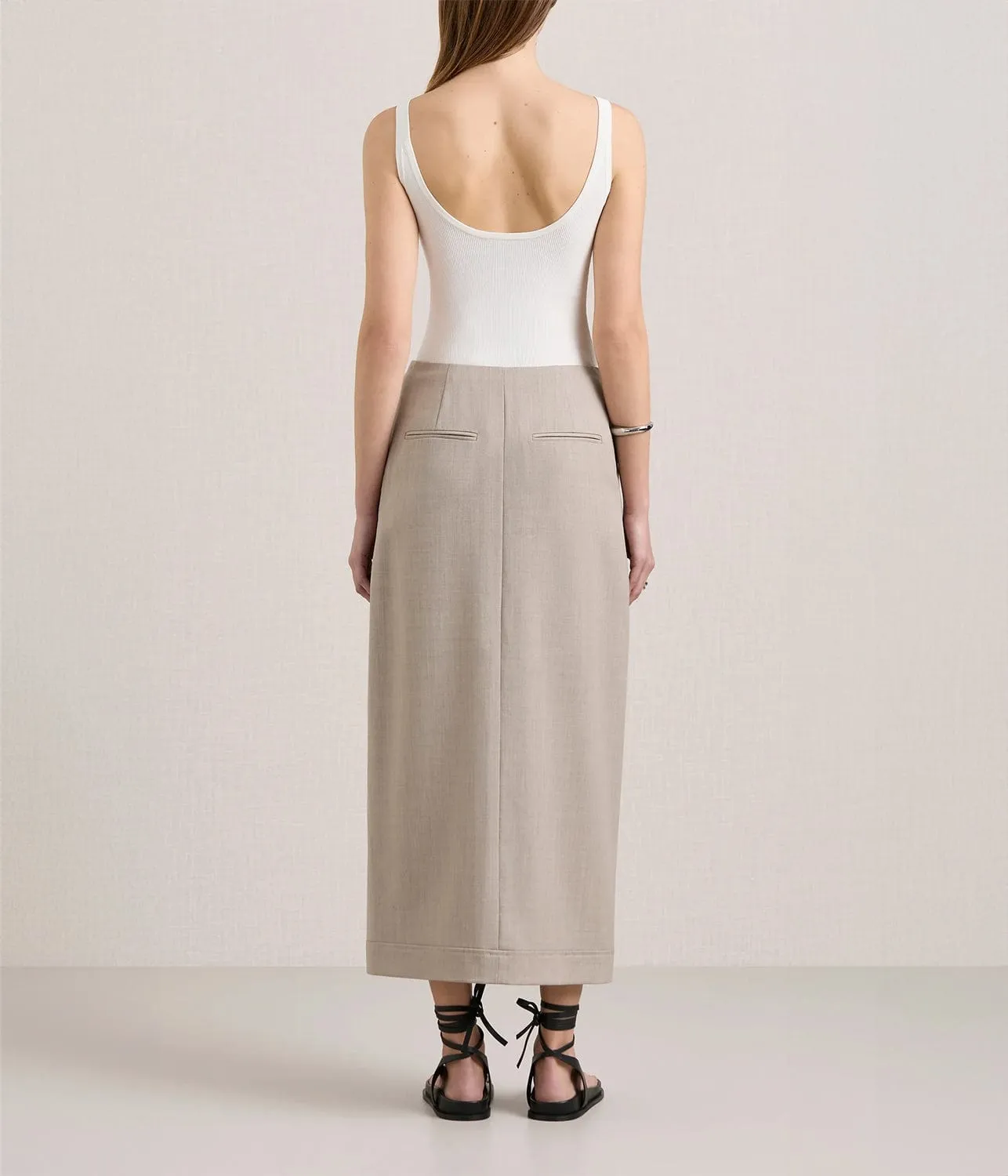 THE JOAN WRAP SKIRT- ALMOND