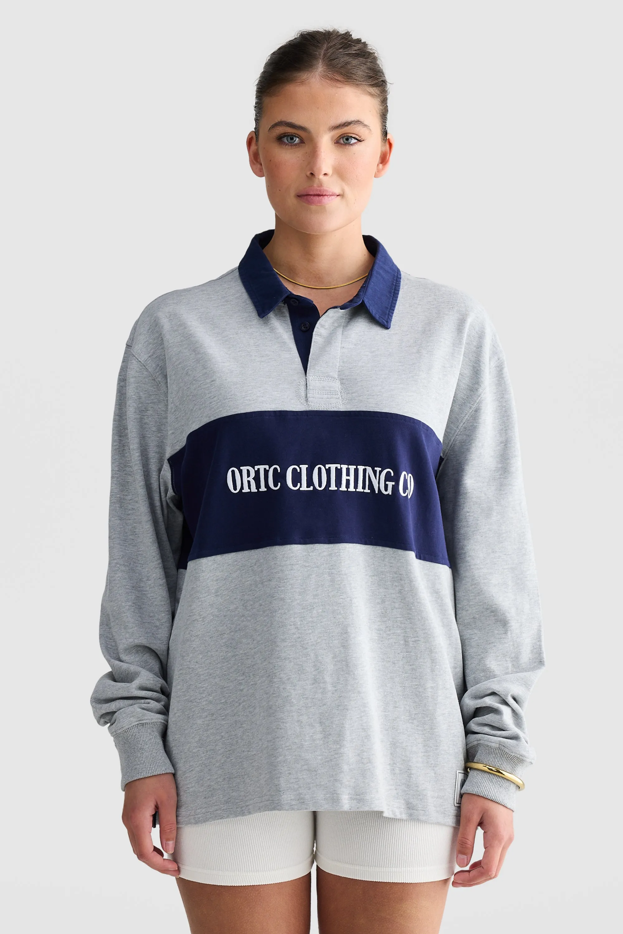 Unisex Classic Logo Rugby Jumper Grey Marle