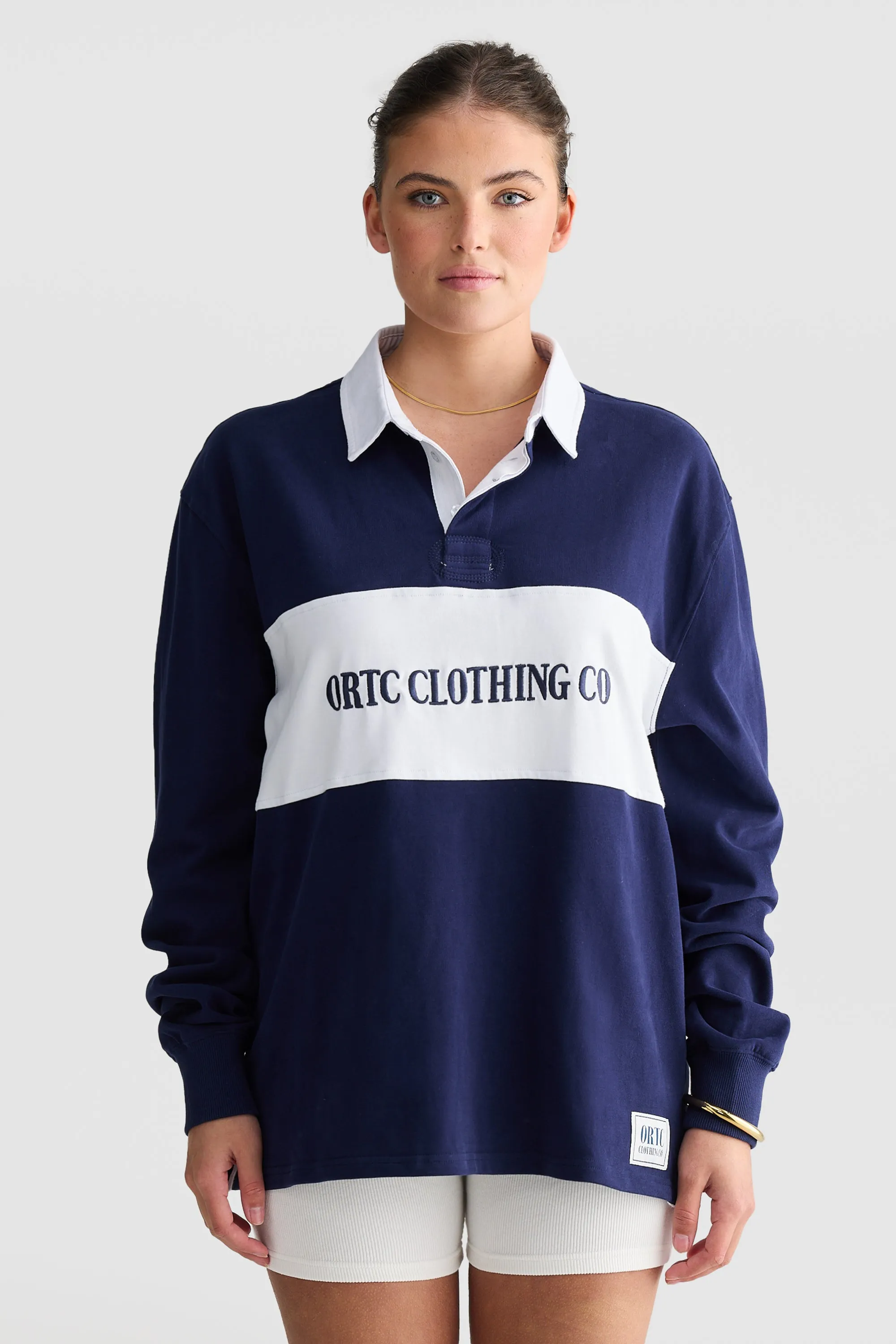 Unisex Classic Logo Rugby Jumper Navy