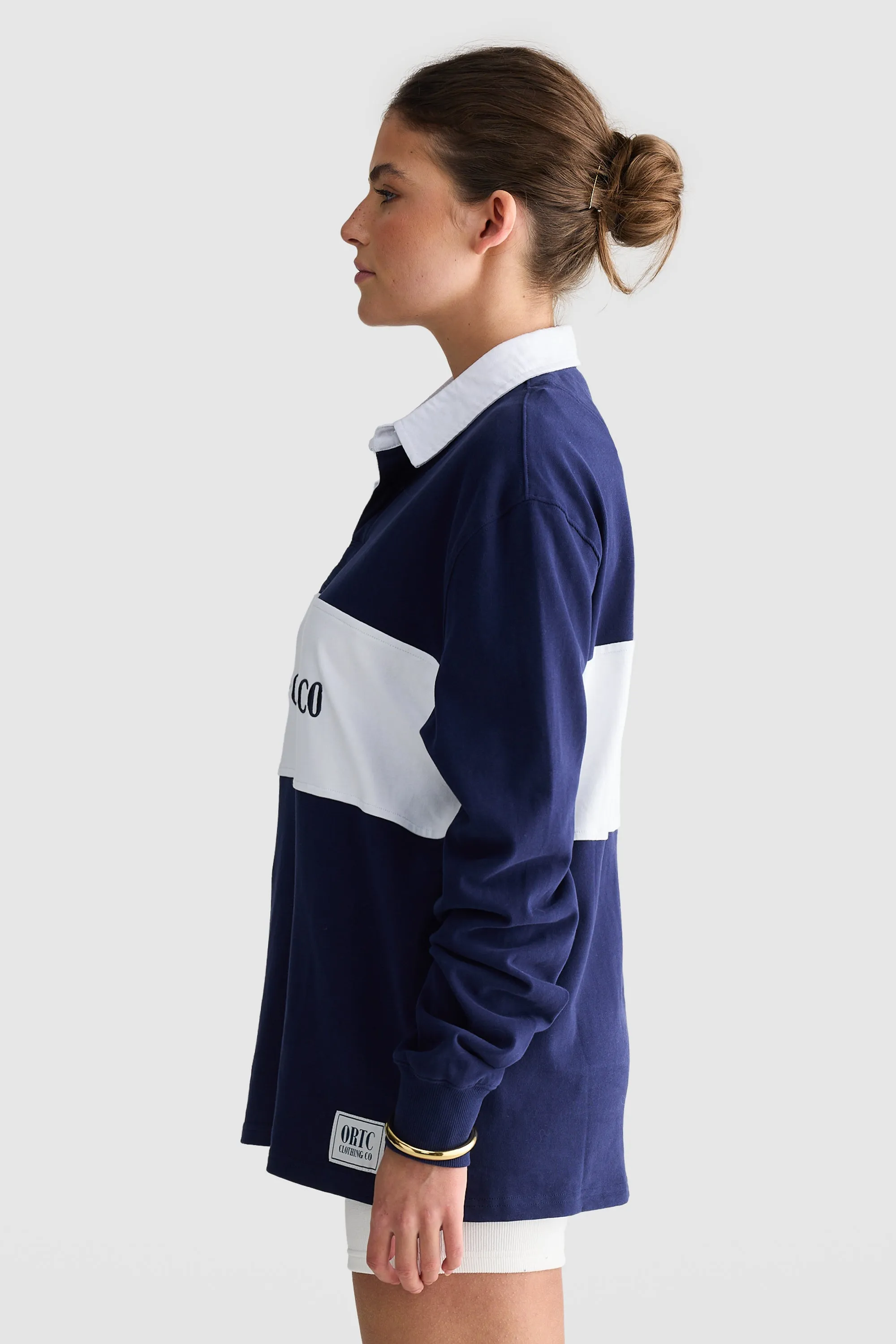 Unisex Classic Logo Rugby Jumper Navy