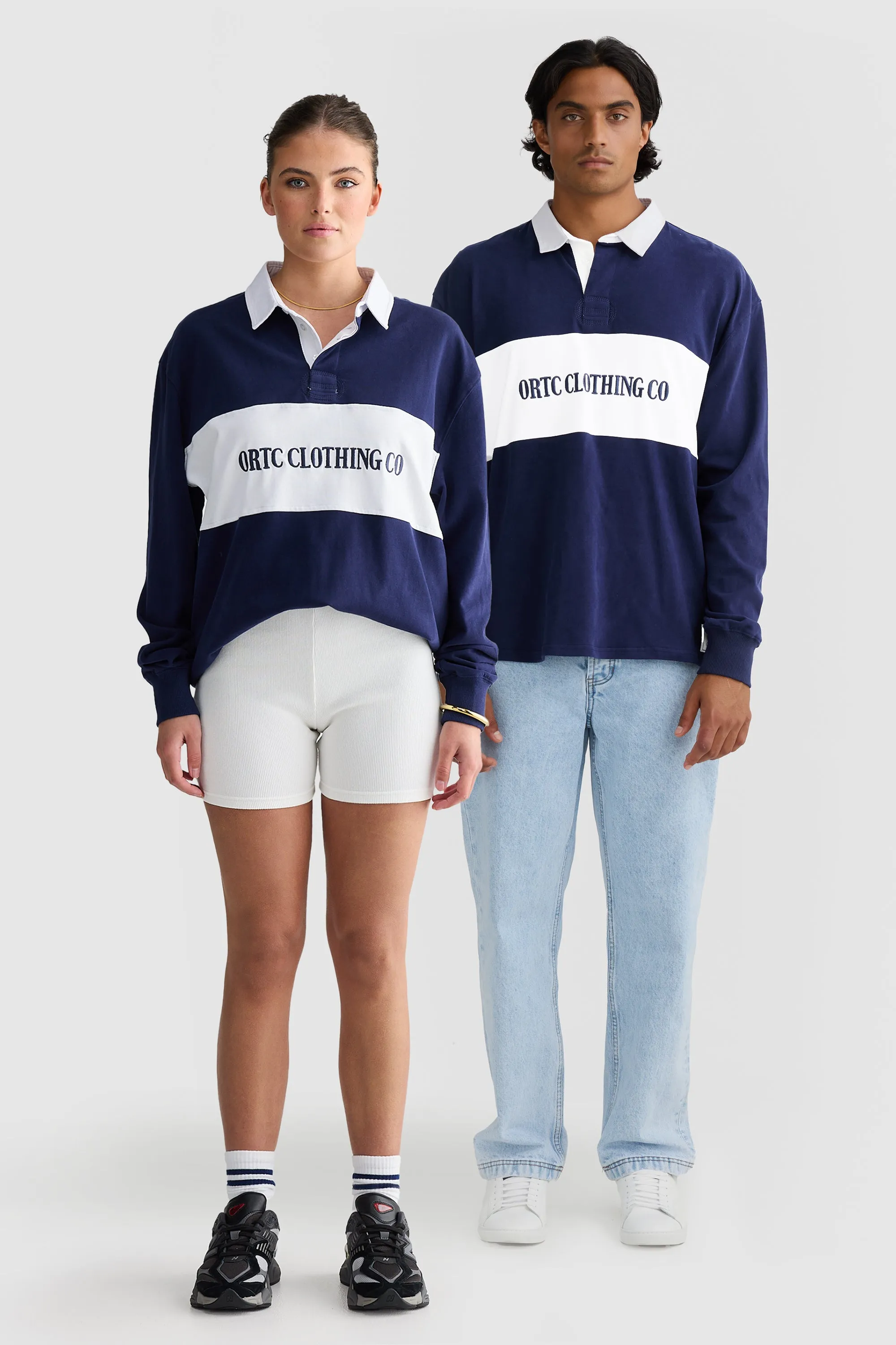 Unisex Classic Logo Rugby Jumper Navy