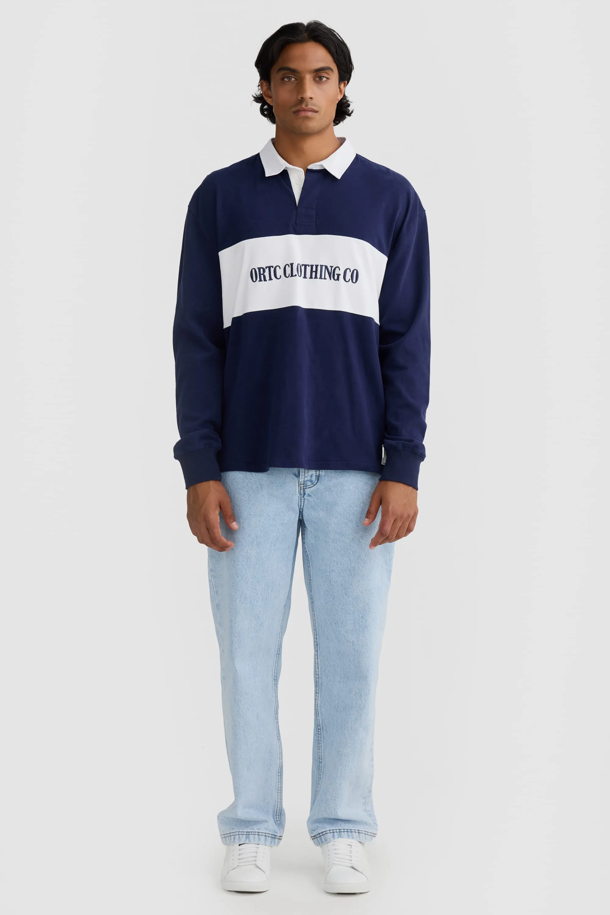 Unisex Classic Logo Rugby Jumper Navy