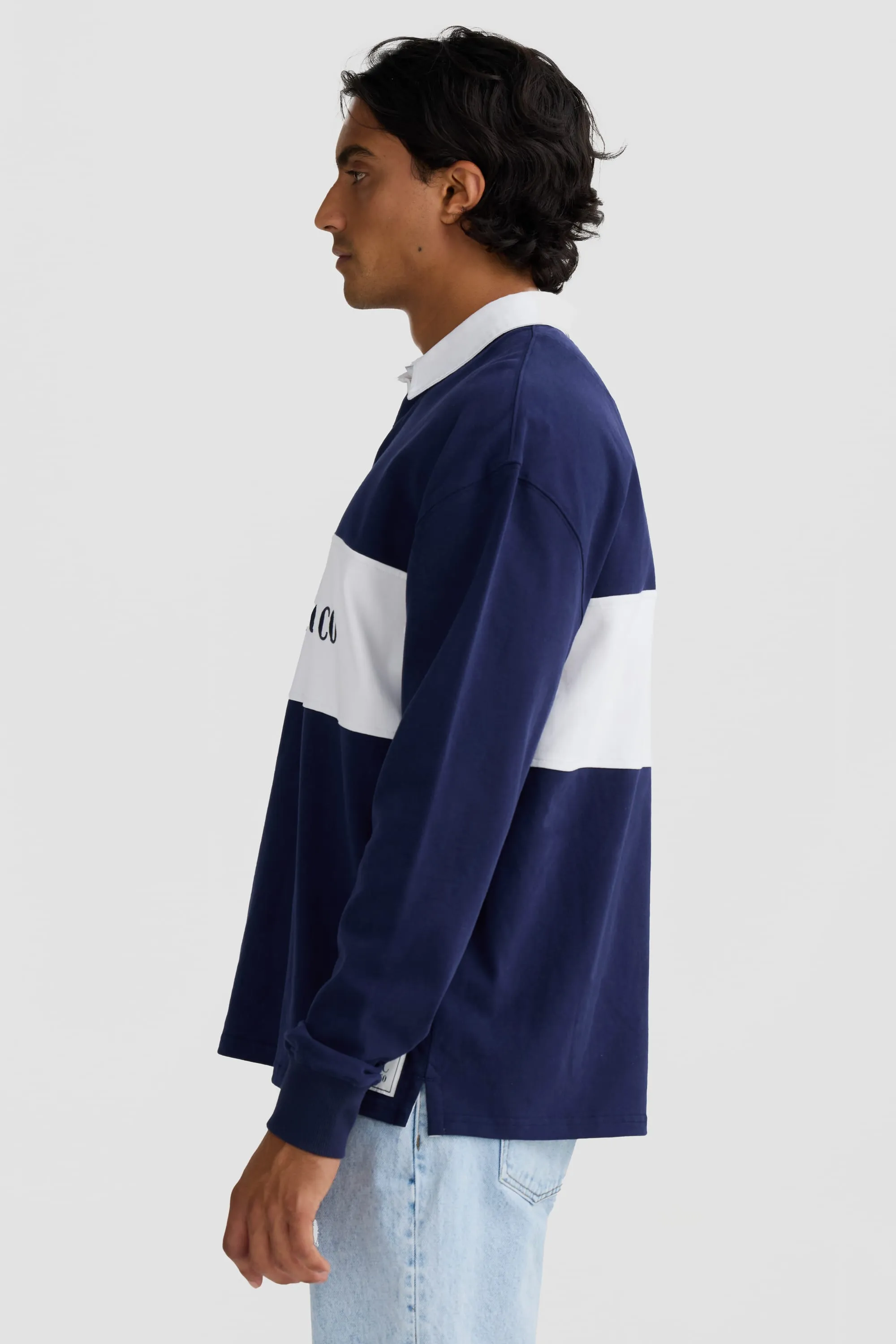 Unisex Classic Logo Rugby Jumper Navy