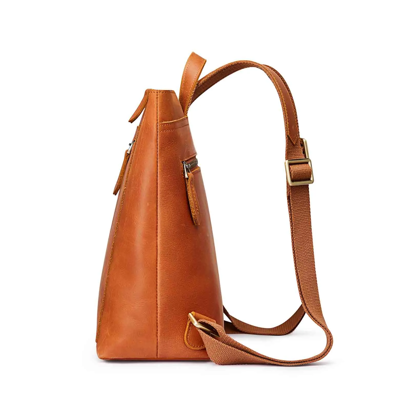 Vintage Leather Women Backpack