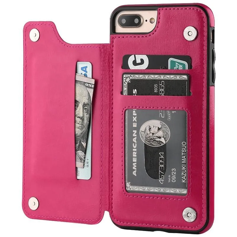 Vistor Leather Flip Wallet Case For iPhone 6, 7, 8 & X Series