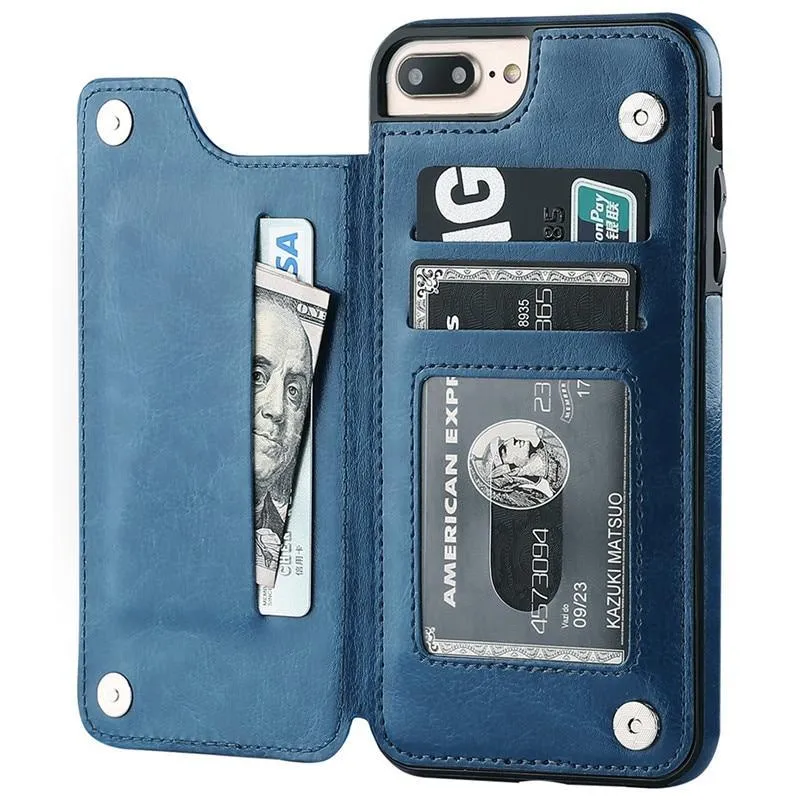 Vistor Leather Flip Wallet Case For iPhone 6, 7, 8 & X Series