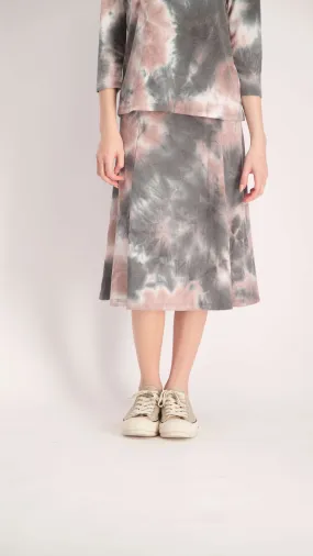 Waffle A-line Skirt / Brown Tie Dye