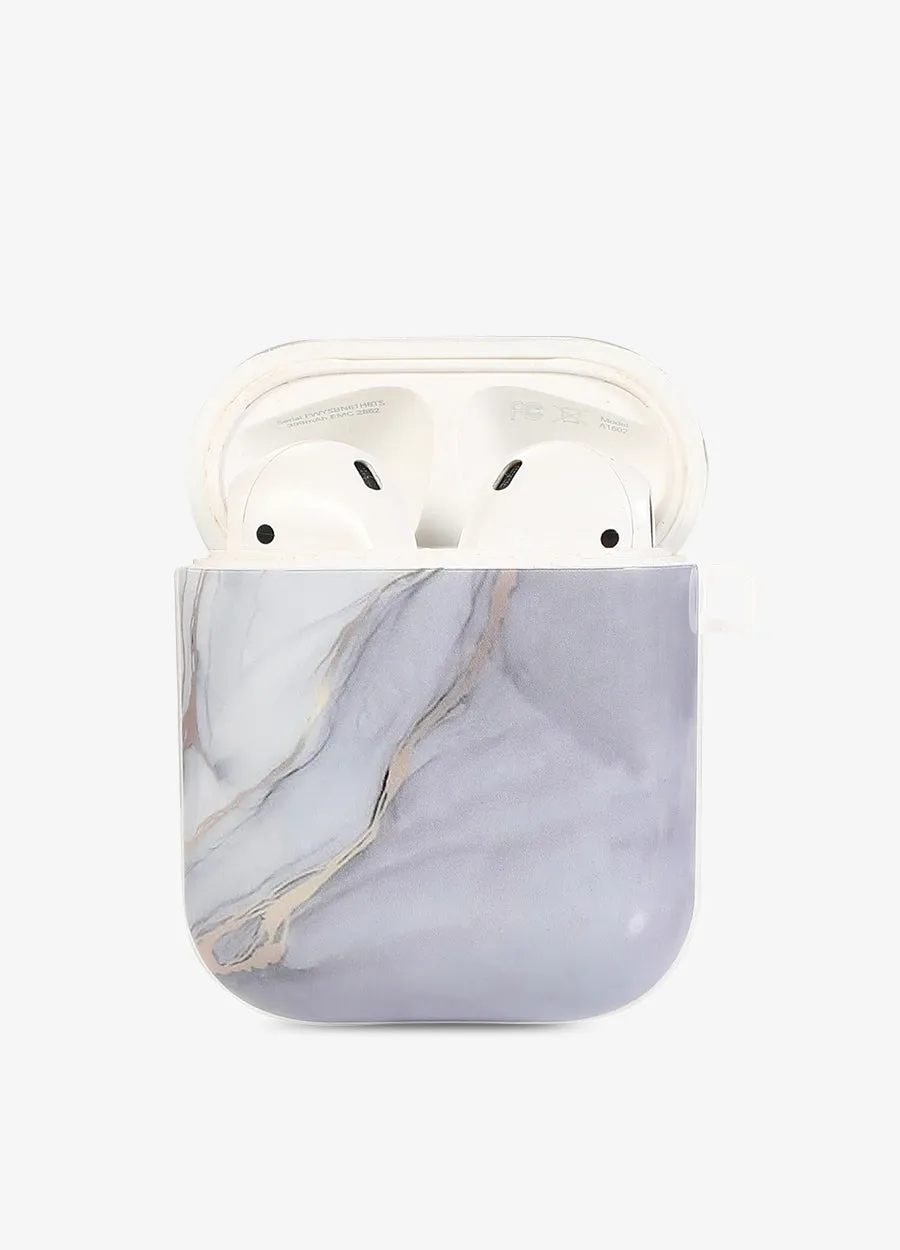 White & Gray Duo Marble AirPod Case