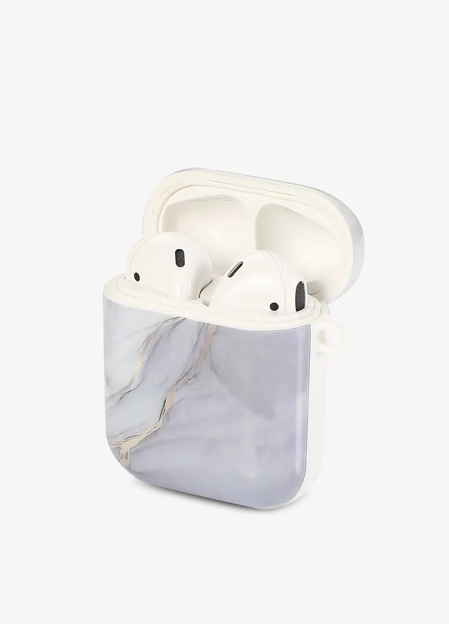 White & Gray Duo Marble AirPod Case