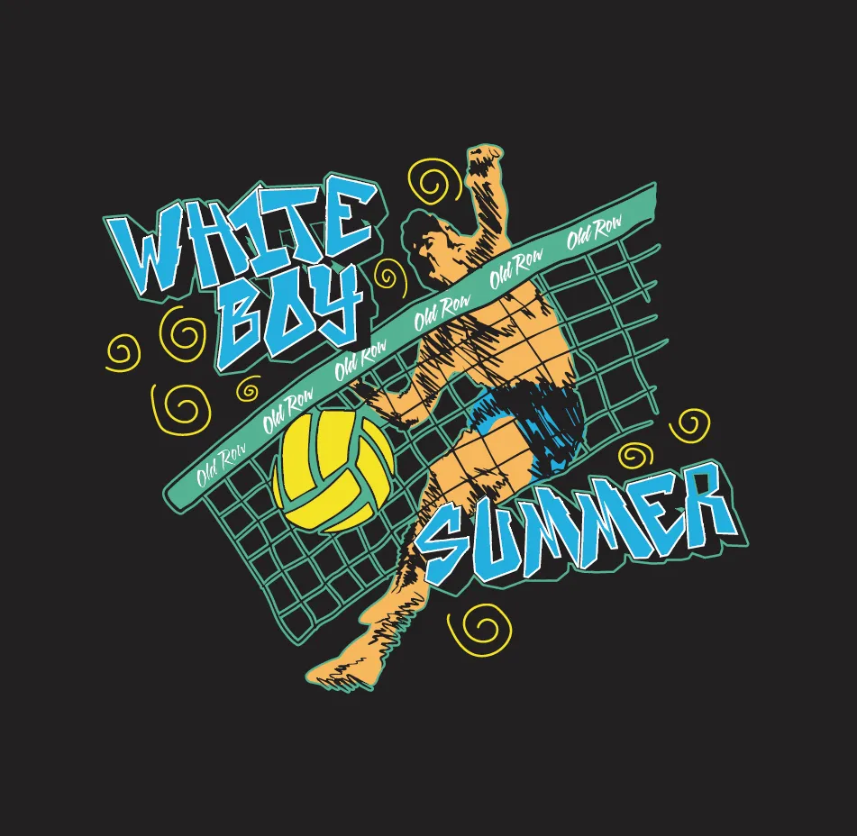 White Boy Summer Volleyball Pocket Tee