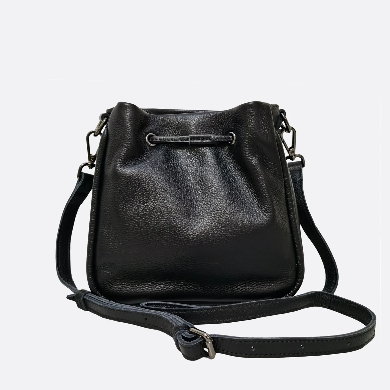 Women's genuine cowhide leather mini bucket bag V2