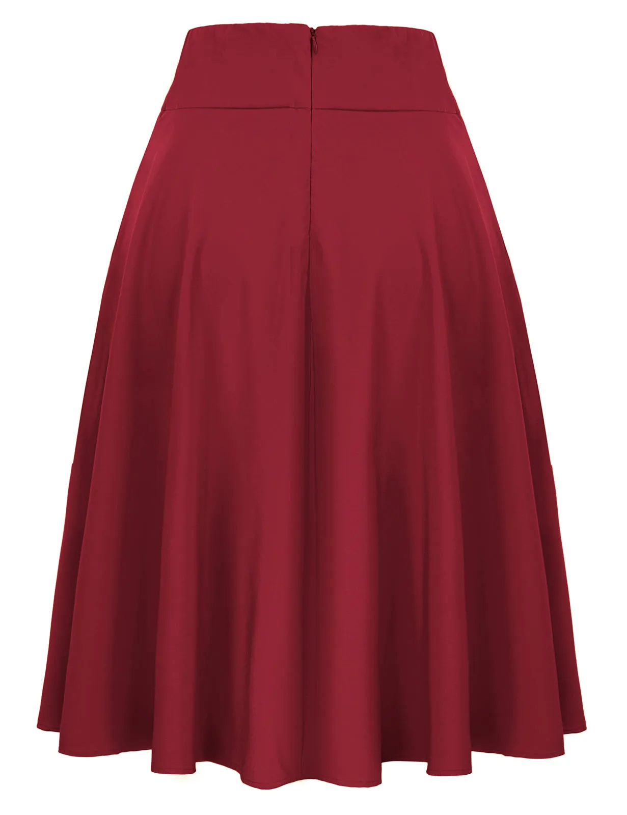 Women's High Waist A-Line Pockets Skirt